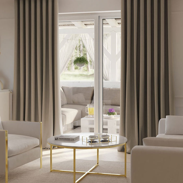 NOVA - Wave Mørklægningsgardin, Varm Beige – wavegardin