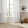 HAYA – Stribet gardin i hørlook, hvid - EasyGardin
